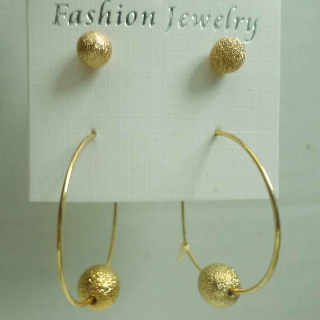 Gold Sand Dusted Earring Set